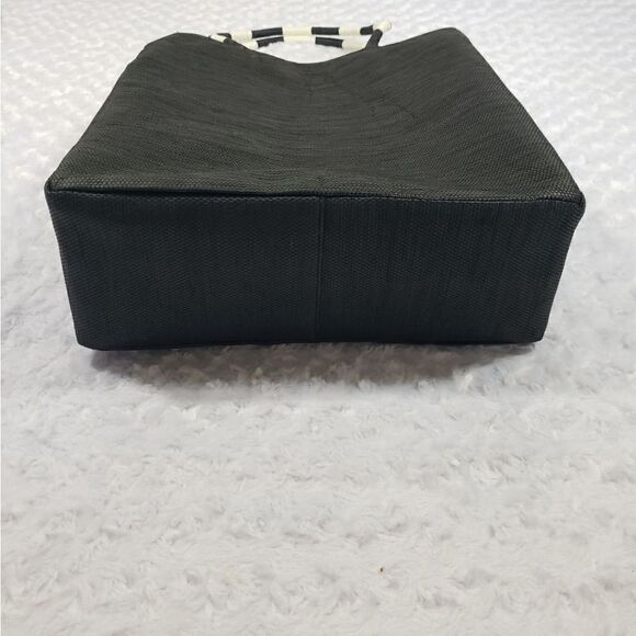 Limited Edition Tabitha Brown Woven Palm Tote Handbag Black - Picture 3 of 6